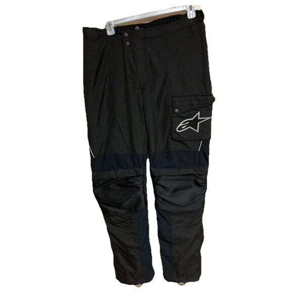 Men's Alpinestars Motorcycle Pants Nylon Knee Armor Black Measures US Size 40 - Picture 1 of 8